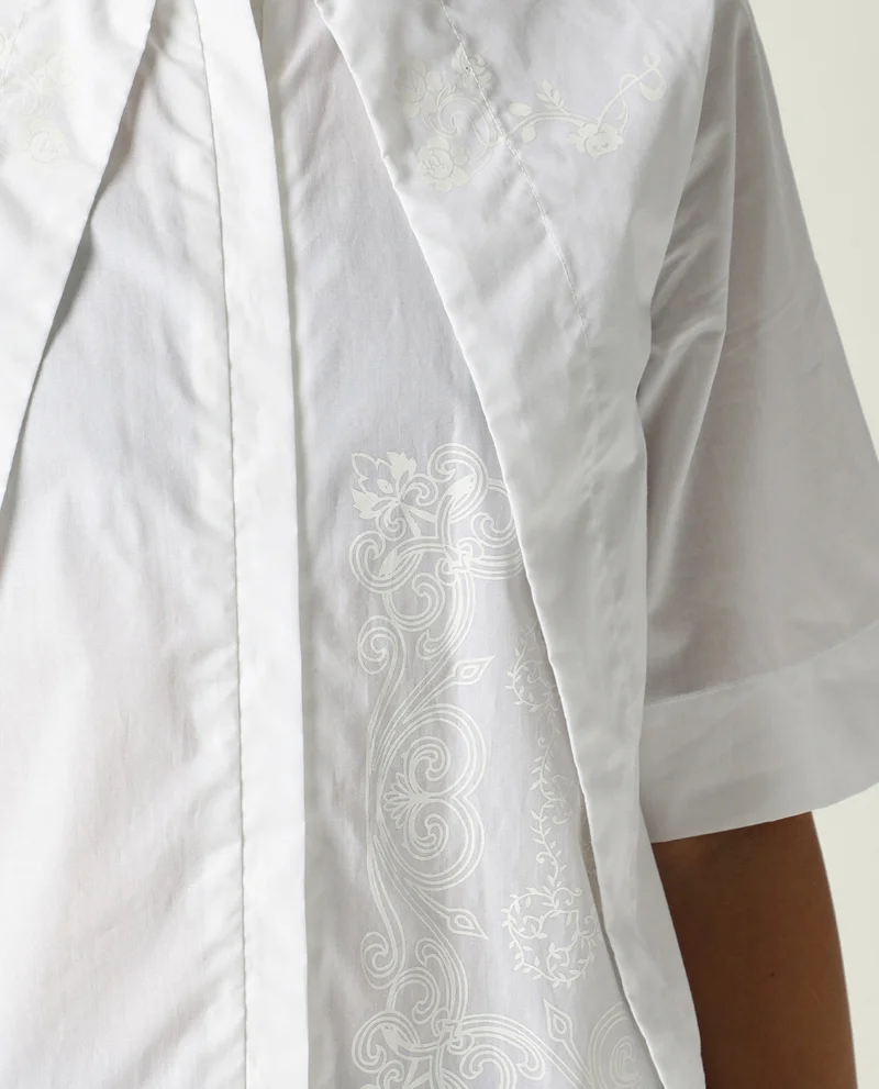 Rareism Women's Self Print Tailored Fit Shirt