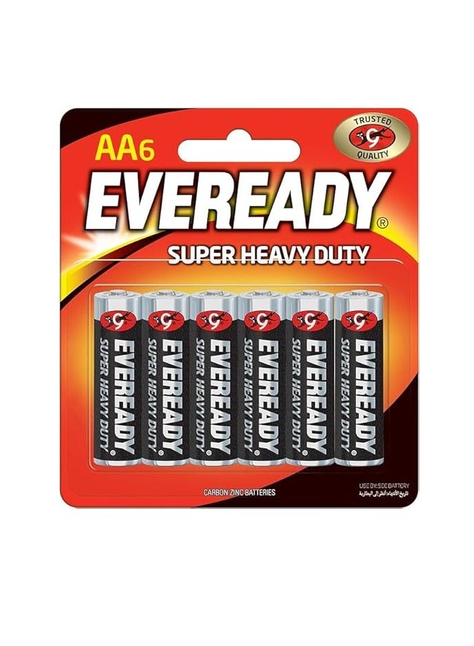 إفريدي بطارية فائقة التحمل من ايفريدي، مقاس ايه ايه، عبوة من 6 بطاقات بليستر - 6 اقلام حجرية - Image 1