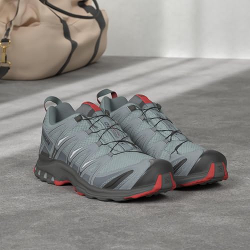Salomon Men’s XA PRO 3D Gore-Tex Waterproof Trail Running Shoes - Lead/Black/Barbados Cherry - 10 - Image 2