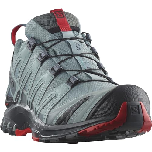 Salomon Men’s XA PRO 3D Gore-Tex Waterproof Trail Running Shoes - Lead/Black/Barbados Cherry - 10 - Image 4