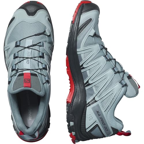 Salomon Men’s XA PRO 3D Gore-Tex Waterproof Trail Running Shoes - Lead/Black/Barbados Cherry - 10 - Image 5