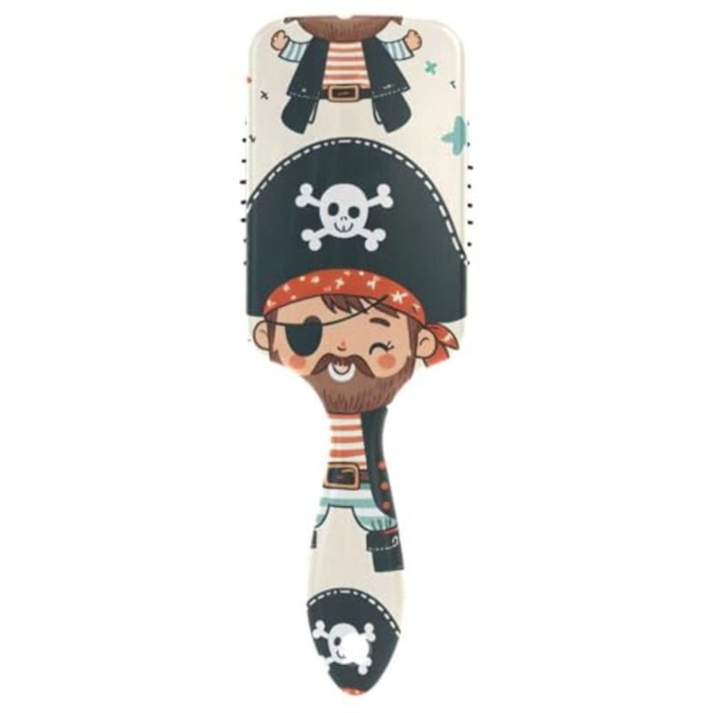 Cartoon Pirates Hair Brush for Men Women Detangling Hairbrush with Smooth Soft Touch Paddle for Massaging Scalp - Image 1