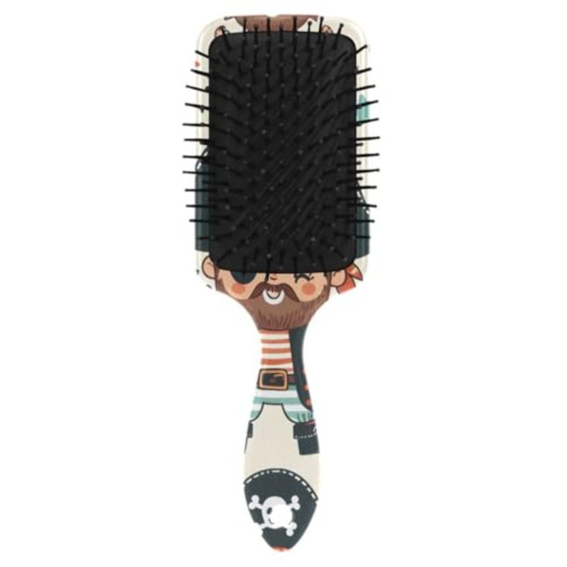Cartoon Pirates Hair Brush for Men Women Detangling Hairbrush with Smooth Soft Touch Paddle for Massaging Scalp - Image 2