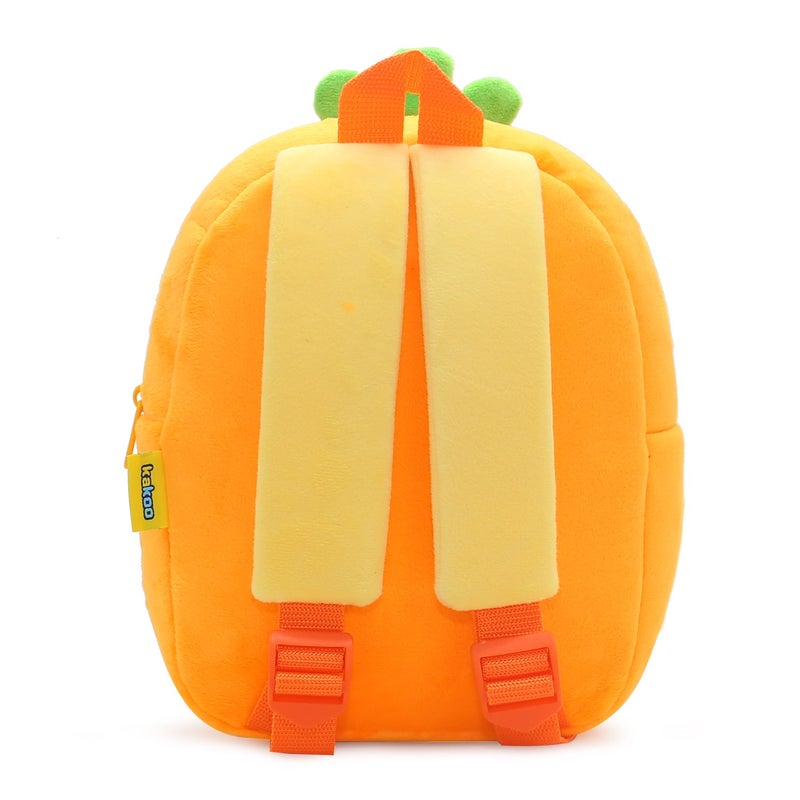 Plush Kids Backpack, Carrot Vehicle Design, Soft Lightweight School Bag for Toddlers and Preschool Kids - Image 5