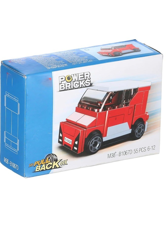 Sluban Power Bricks Series Red Electric Vehicle Car 55 PCS - Image 2