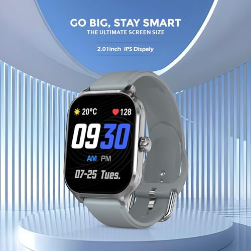 PunnkFunnk H9 Smart Watch 2.01" TFT Display, Bluetooth 5.0 with 100+ Sports Mode, Heart Rate & Blood Oxygen Monitor, Call & Message Reminders Compatible with Android & iOS, IP67 Waterproof(Grey) - Image 2