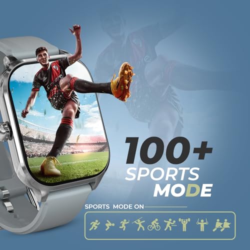 PunnkFunnk H9 Smart Watch 2.01" TFT Display, Bluetooth 5.0 with 100+ Sports Mode, Heart Rate & Blood Oxygen Monitor, Call & Message Reminders Compatible with Android & iOS, IP67 Waterproof(Grey) - Image 5