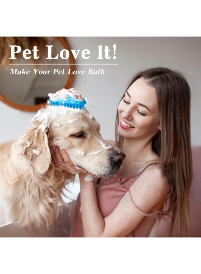 2PCS Dog Bath Brush | Dog Scrubber for Bath | Dog Shampoo Brush | Dog Washing Brush | Dog Shower Brush with Adjustable Handle,Suitable for Pets Deshedding, Washing, Massaging & Grooming (Green Blue) - Image 2
