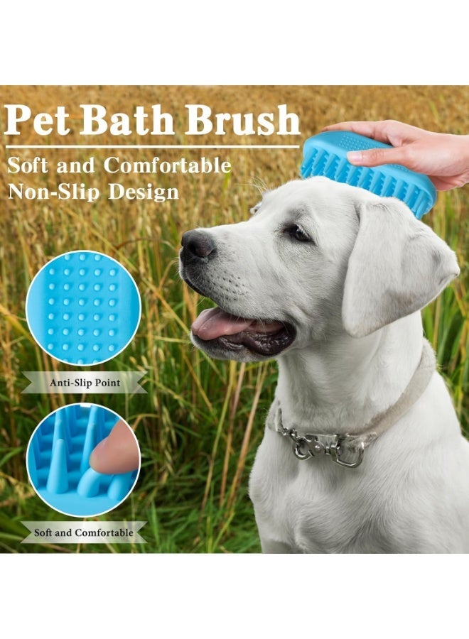 2PCS Dog Bath Brush | Dog Scrubber for Bath | Dog Shampoo Brush | Dog Washing Brush | Dog Shower Brush with Adjustable Handle,Suitable for Pets Deshedding, Washing, Massaging & Grooming (Green Blue) - Image 3