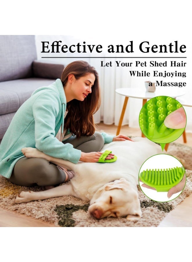 2PCS Dog Bath Brush | Dog Scrubber for Bath | Dog Shampoo Brush | Dog Washing Brush | Dog Shower Brush with Adjustable Handle,Suitable for Pets Deshedding, Washing, Massaging & Grooming (Green Blue) - Image 4