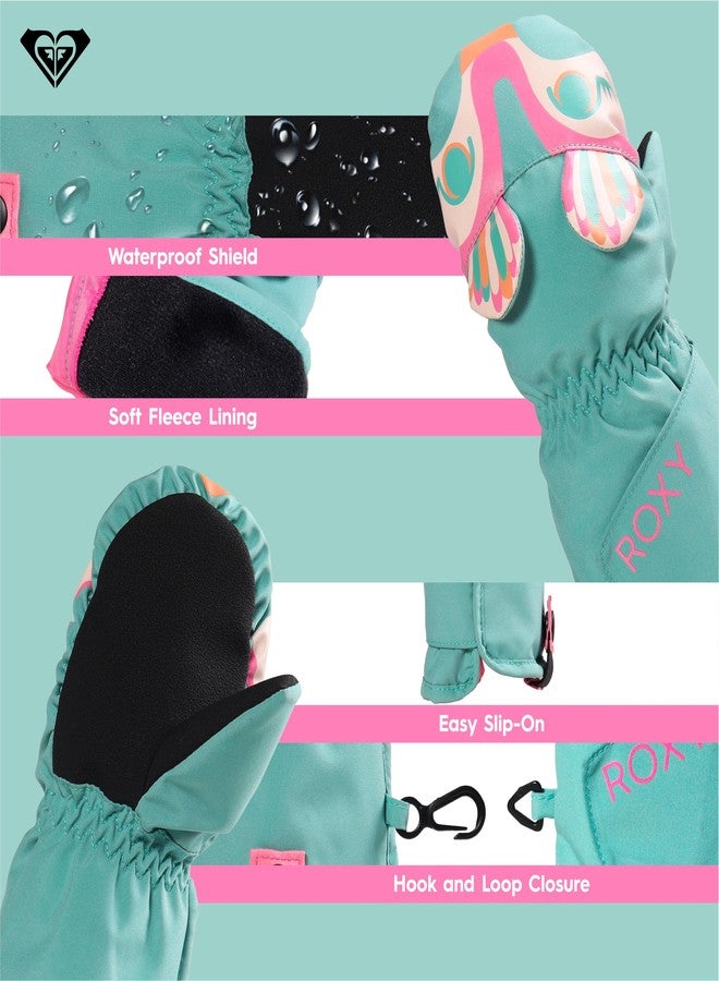 Roxy Baby Girl's Snows Up Waterproof Snowboard/Ski Mittens - WarmFlight Insulation, DryFlight Waterproofing, Durable Design, Canton, Medium - Image 3
