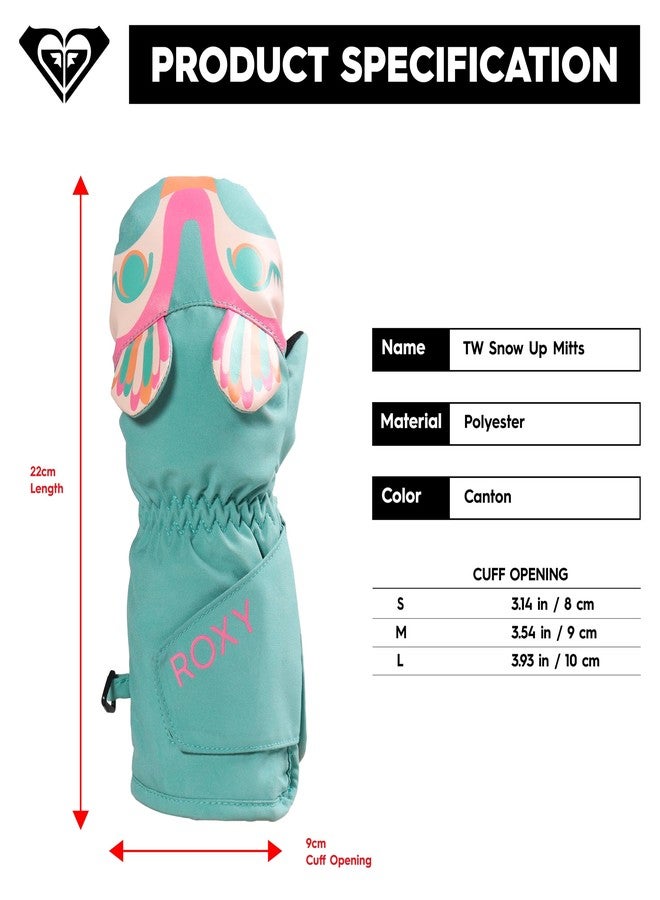 Roxy Baby Girl's Snows Up Waterproof Snowboard/Ski Mittens - WarmFlight Insulation, DryFlight Waterproofing, Durable Design, Canton, Medium - Image 4