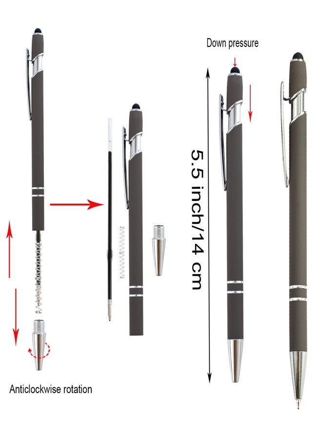 PASISIBICK 3.86 in Black Ink Refills for Ballpoint Pen with Stylus Tip, Soft Touch Click Pen, 2 in 1 Metal Pens, Medium Point(Pack of 40) - Image 4