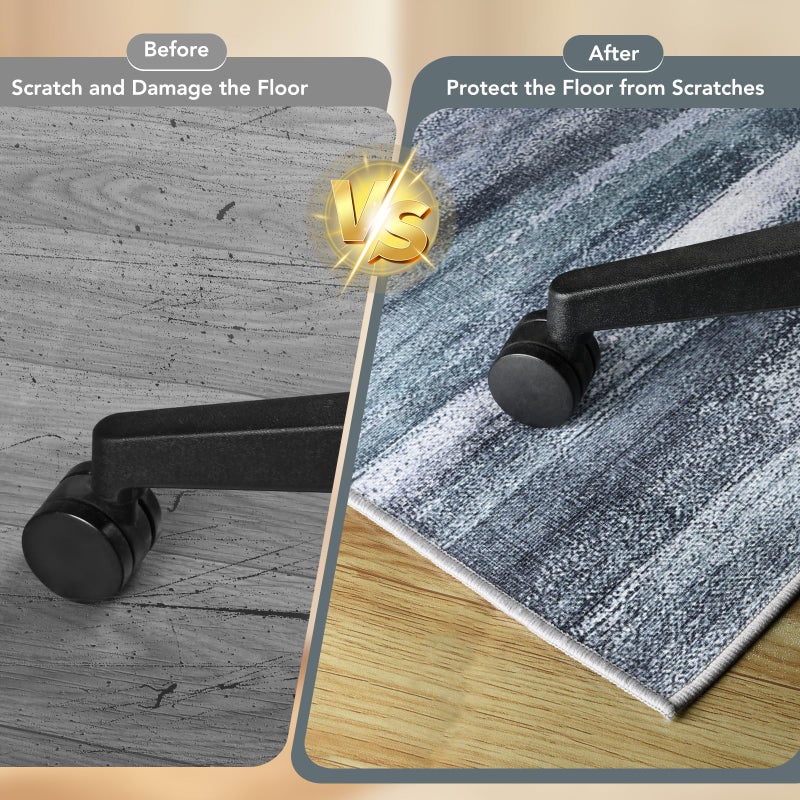 Lreedy Office Chair Mat for Hardwood Floor&Tile Floor,36"X 48" Heavy Duty Desk Chair Mat for Hard Floors,Under Desk Rug for Rolling Computer Chair,Anti Slip,Low Pile Carpet Floor-Abstract Dark Grey - Image 4