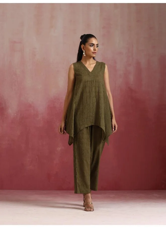 trueBrowns Olive Cotton Dobby Dobby Co-ord set
