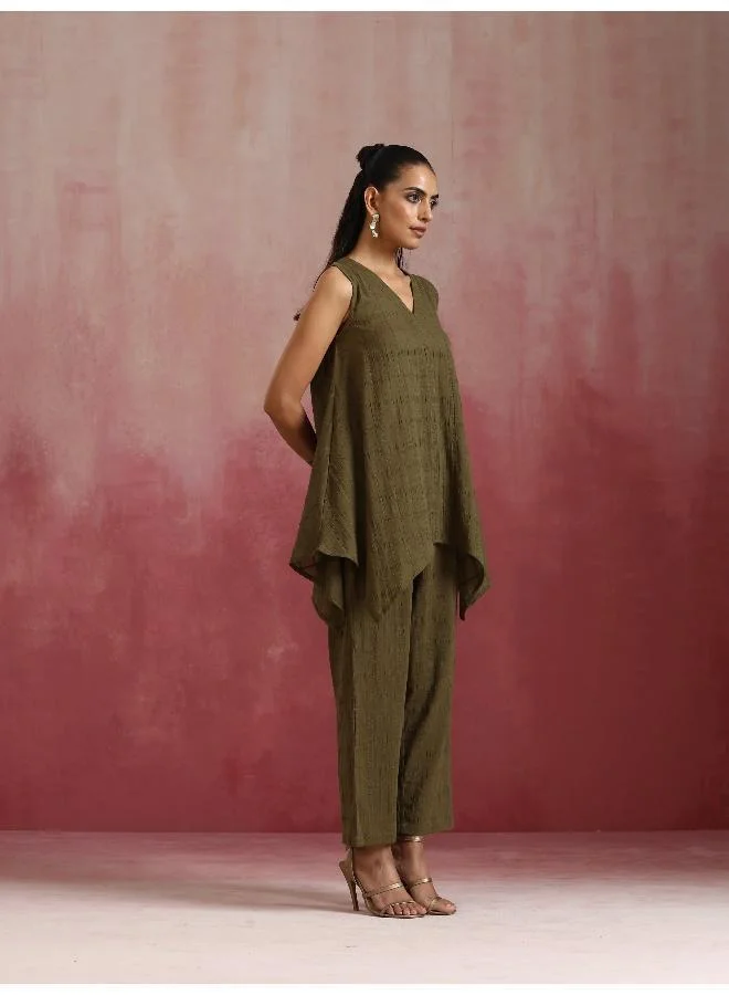 trueBrowns Olive Cotton Dobby Dobby Co-ord set