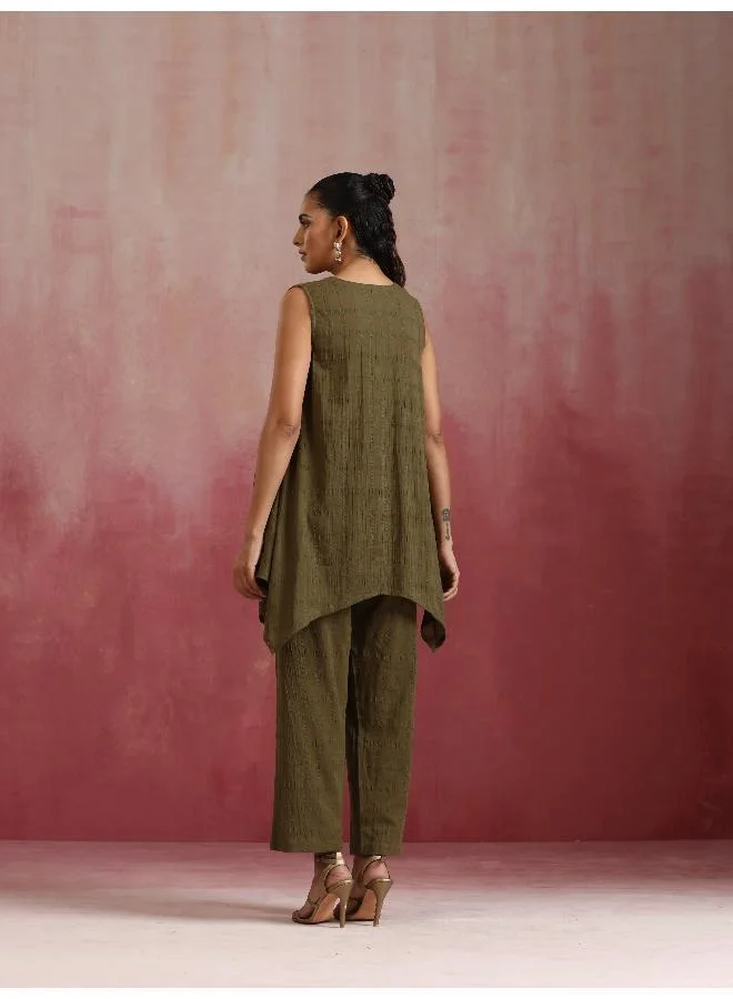 trueBrowns Olive Cotton Dobby Dobby Co-ord set