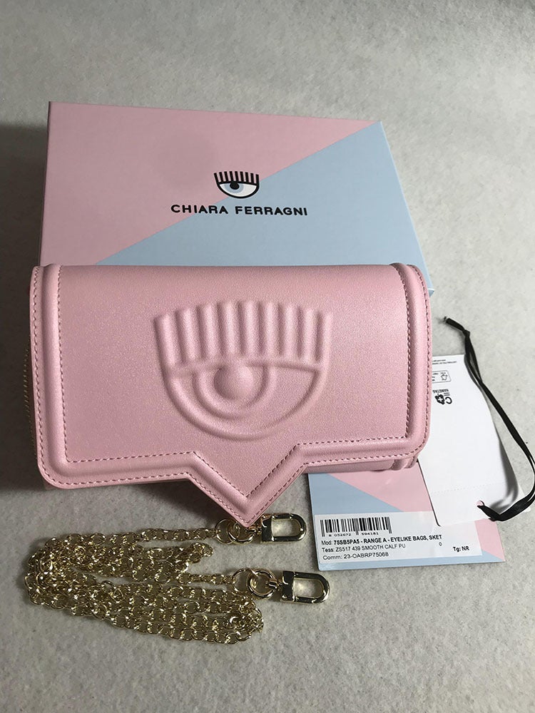Chiara Ferragni Women'S Embossed Eye Chain Wallet Handbag Women'S Clutch Evening Bag - Image 3