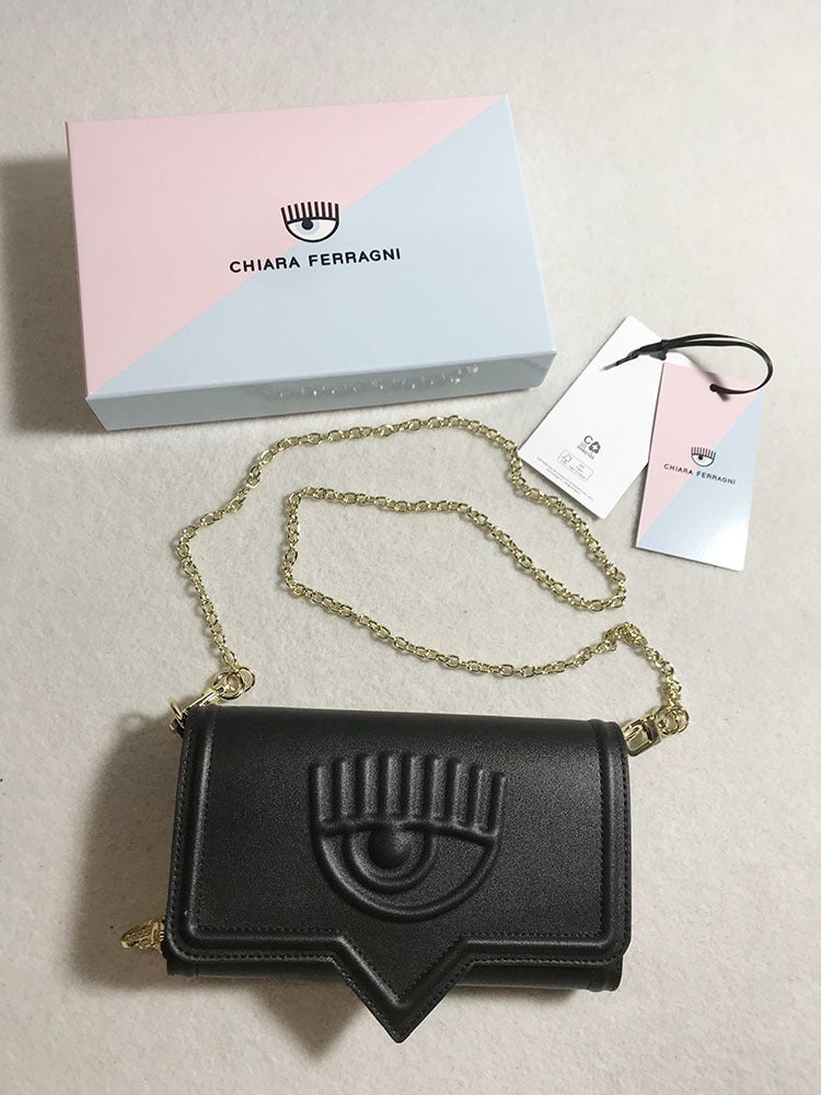 Chiara Ferragni Women'S Embossed Eye Chain Wallet Handbag Women'S Clutch Evening Bag - Image 5