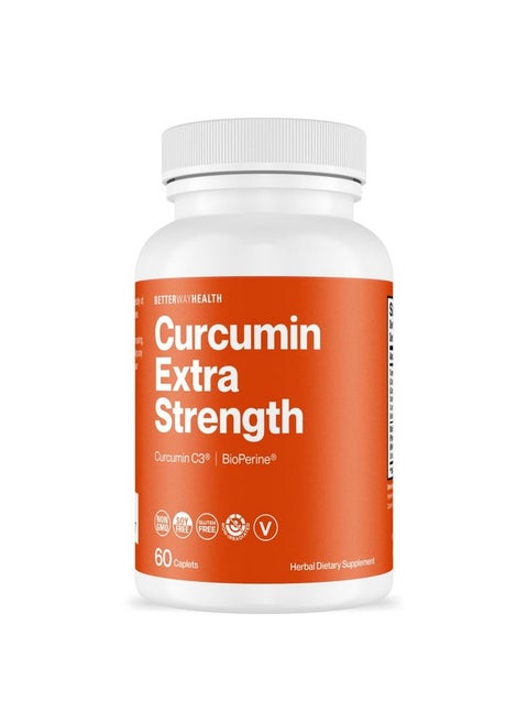 Better Way Health Curcumin Extra Strength - Turmeric Curcumin C3® Complex + BioPerine® - 1000mg 60 Caplets