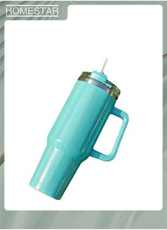 HOMESTAR Thermal Mug with Straw Double-Walled Vacuum Insulated Car Mug, Travel Mug With Handle And Straw, For Iced Coffee, Hot or Cold Tea and Beverage  - Image 1