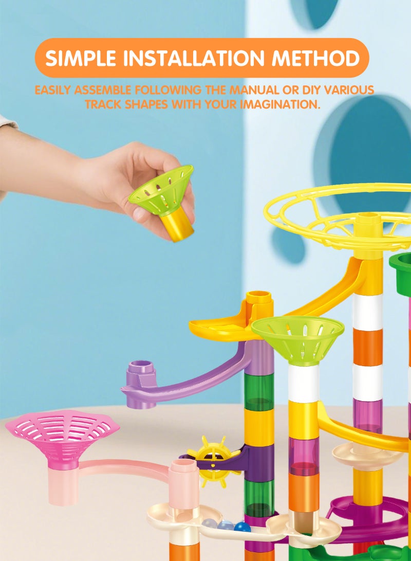 150-Piece Marble Run Building Blocks Set - Rail & Staircase Maze Track | STEM Educational Toys for Kids Ages 3-6 | Fun Building Games for Boys & Girls - Image 5