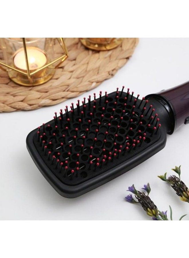 Okema Satin Hair Straightener Brush Black/Purple - Image 3
