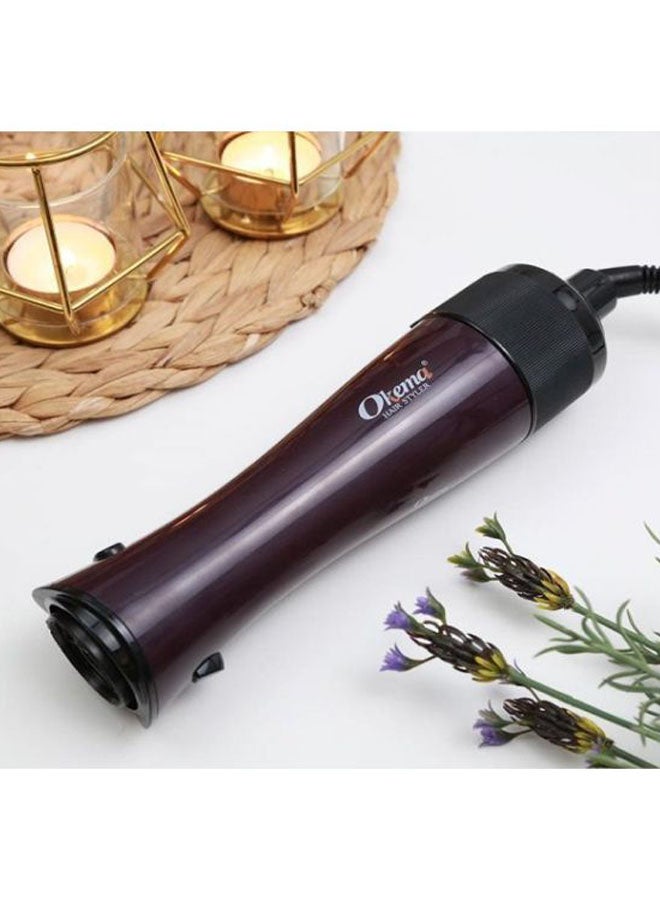 Okema Satin Hair Straightener Brush Black/Purple - Image 4