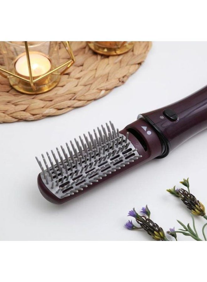 Okema Satin Hair Straightener Brush Black/Purple - Image 5