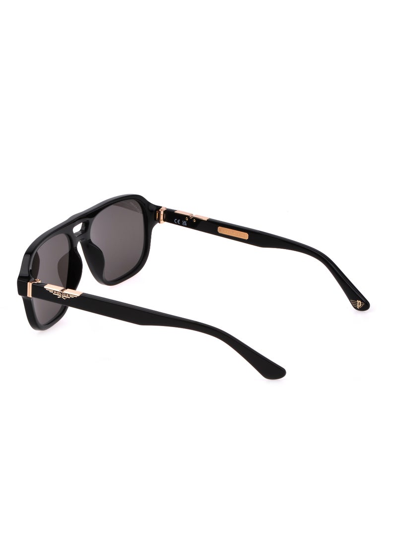 POLICE - Men's Navigator Shape Polarized Acetate Sunglasses SPLL83M56700P - Lens Size: 56 Mm - Shiny Black - Image 1