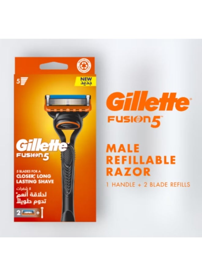 ماكينة حلاقة جيليت فيوجن للرجال مع شفرتين لحلاقة ناعمة ومريحة - Image 5