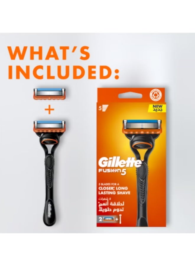 ماكينة حلاقة جيليت فيوجن للرجال مع شفرتين لحلاقة ناعمة ومريحة - Image 4