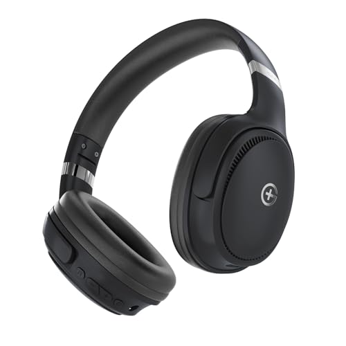 GM G+ Headphones, Over The Ear Headphones with Mic, BT 5.3, Pure Bass, 45ms Low Latency, Dual Pairing, 4 Play Modes (FM, Radio, SD Aux) 55H Playtime - Black - Image 1