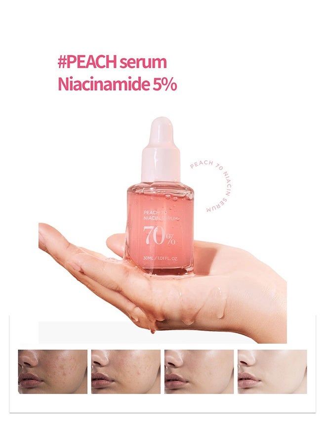 إيلهو سيروم خوخي 70٪ نياسينميد 30 مل / مصل ترطيب الوجه المقوي علاج فرط التصبغ تقليل الميلانين ديلي كلين بيوتي (1.01 أونصة سائلة) - Image 2
