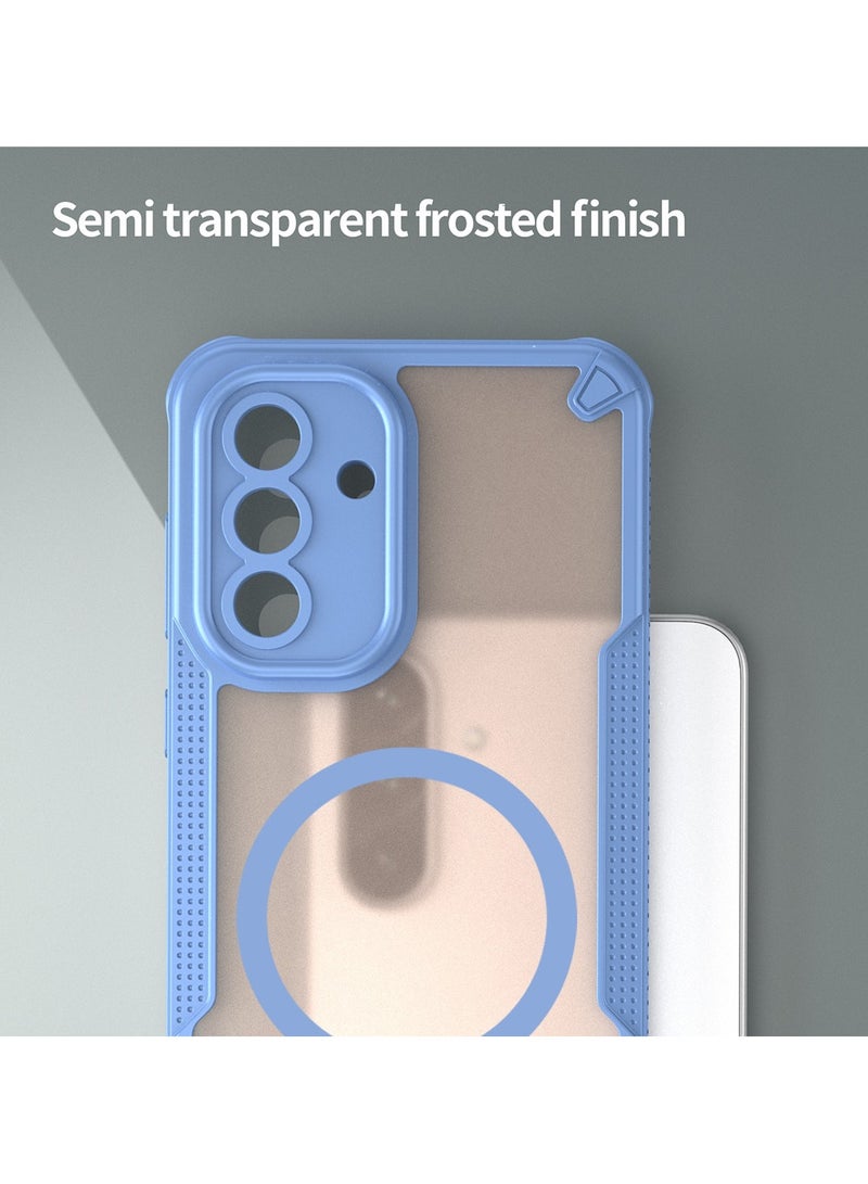 Cover For Samsung Galaxy A36 5G Armor Glaze MagSafe Magnetic Phone Case Raised edges around the screen and camera lens help prevent scratches - Blue - Image 4