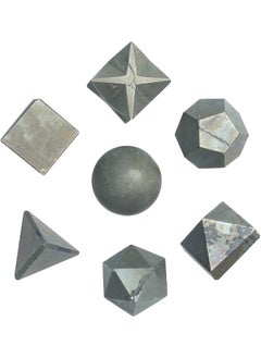 Crocon Crocon Golden Pyrite 7 Pcs Platonic Solids Crystal Geometry Set, Platonic Solids Sacred Geometric Stones for Meditation Reiki Balancing Healing Chakra Stone Cleansing Spiritual Good Luck (15-20 mm) 