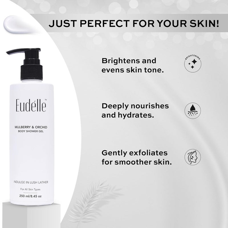 Eudelle Mulberry Orchid Hydrating Body Wash with Sabiwhite for Radiance Amino Acids Hyaluronic Acid for Skin Nourishment 4 - Image 2