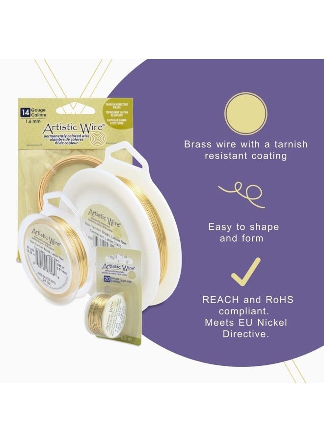 Artistic Wire 18 Gauge Tarnish Resistant Brass Craft Jewelry Wrapping Wire, Gold Color, 4 yd - Image 5