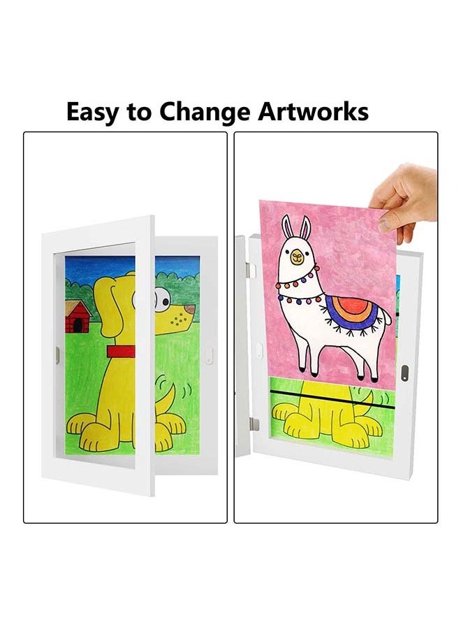 Pack of 2 Picture Frames Children's Drawings A4 for 150 Pictures, Front Opening Children's Art Frame, Hinged A4, Ideal for Children's Drawings, Artwork, School, Family (White) - pzsku/Z60DC0620672B40846966Z/45/_/1720161373/2785f84a-faeb-4380-9ab7-21bb7add5dac