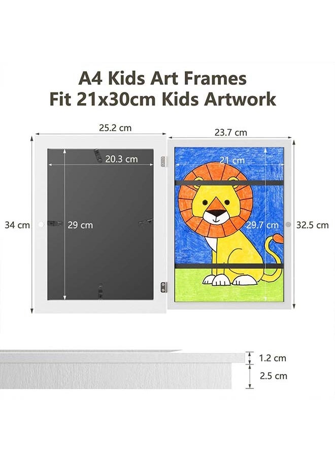 Pack of 2 Picture Frames Children's Drawings A4 for 150 Pictures, Front Opening Children's Art Frame, Hinged A4, Ideal for Children's Drawings, Artwork, School, Family (White) - pzsku/Z60DC0620672B40846966Z/45/_/1720161375/d6e83851-3df2-4807-bca3-05ebcd1d276e