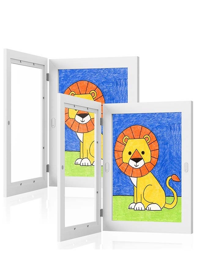 Pack of 2 Picture Frames Children's Drawings A4 for 150 Pictures, Front Opening Children's Art Frame, Hinged A4, Ideal for Children's Drawings, Artwork, School, Family (White) - pzsku/Z60DC0620672B40846966Z/45/_/1740455891/78da94f2-3a92-4baf-874f-9d89abcd80ee