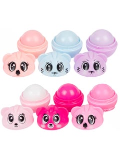 Glam Lux Beauty Bundle Into the Wild Lip Balm Display 6 Fruity Flavors Koalas Cats and Bears Design Novelty Lip Balm 