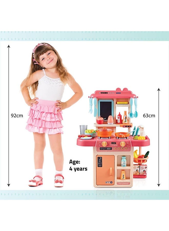 YelaJoy - Kitchen Toys Playset, Kids Play Kitchen with Realistic Lights & Sounds, Simulation of Spray, Play Sink with Running Water Steam Spray Kitchen Play Toy for Children - Image 1