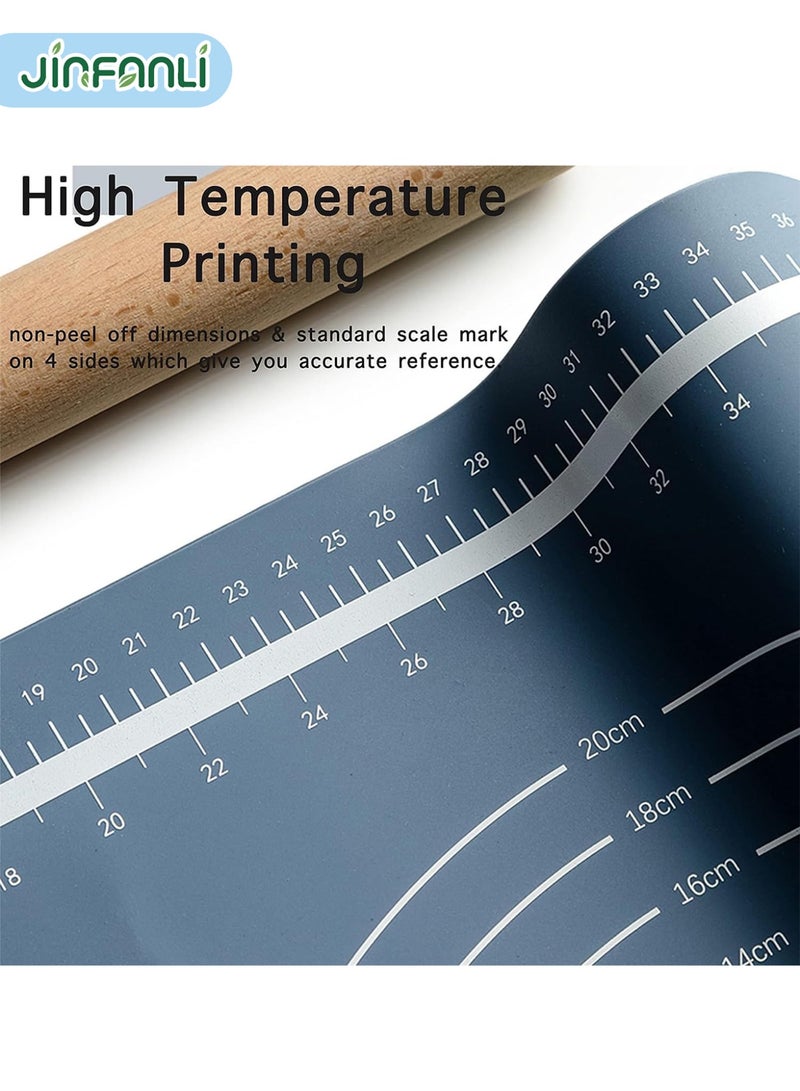 جين فان ل أنا حصيرة خبز سيليكون سميكة للغاية - حصيرة معجنات قابلة لإعادة الاستخدام وغير لاصقة بحجم - أداة خبز الكيك المربعة لفرد العجين - Image 5