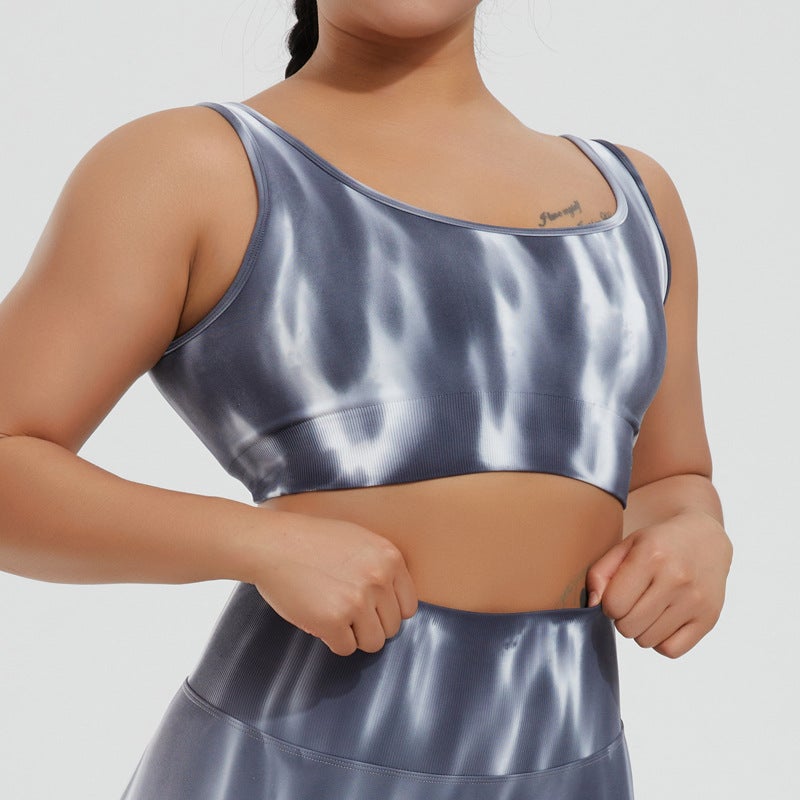 Quick Dry Yoga Set Sports Bra Shorts Gray bra