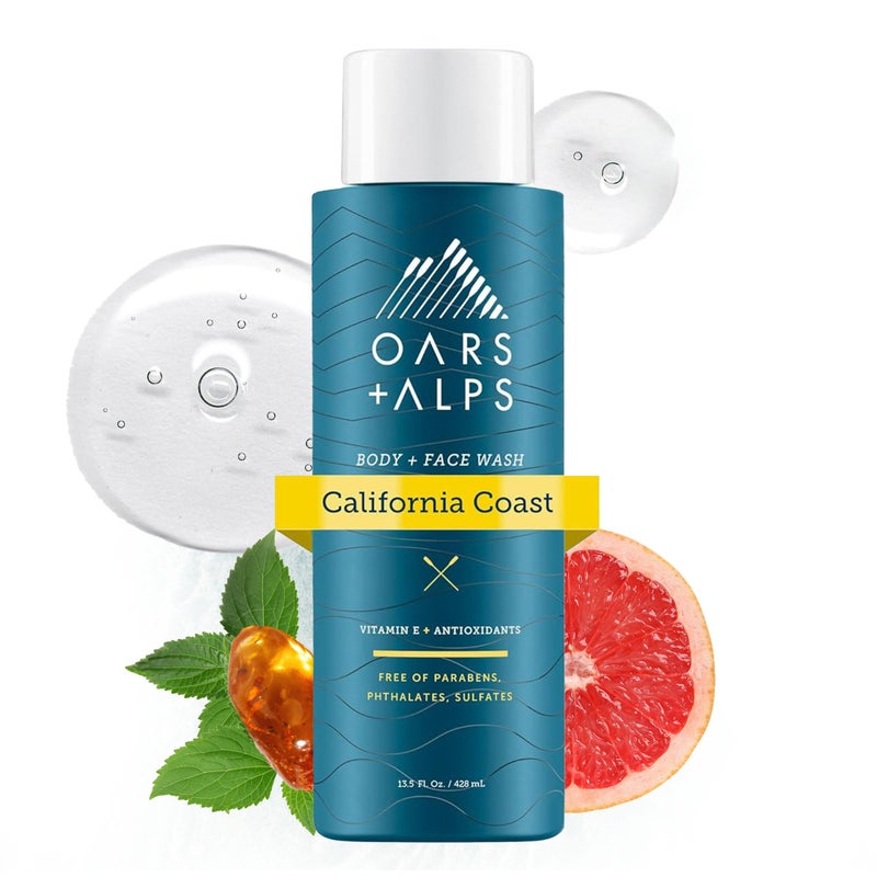 Oars + Alps Body Wash for Men, Mens Body Wash with Vitamin E and Antioxidants, Moisturizing, Hydrating, Paraben & Sulfate Free Cleanser, California Coast, 1pk - Image 1