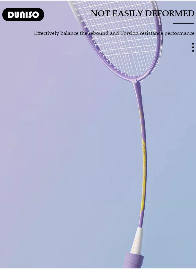 DUNISO - Badminton Rackets Set 2 Player, Premium Lightweight & Durable, Ferroalloy Badminton Rackets Set with 3 Shuttlecocks, 2 Replacement Grip Straps & 1 Carrying Bag for Beginners Outdoor Backyard Games, Daily Play and Training - Image 1