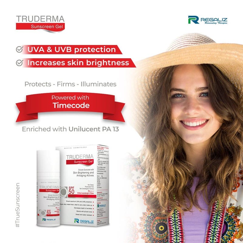 Regaliz Truderma Silicone Sunscreen For All Skin Type Gel Spf 50  Skin Brightening  AntiAging  Broad Spectrum Uva  Uvb Protection  Pack of 2 - Image 3