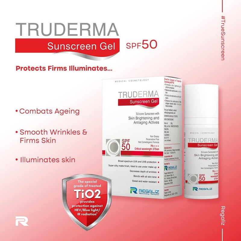 Regaliz Truderma Silicone Sunscreen For All Skin Type Gel Spf 50  Skin Brightening  AntiAging  Broad Spectrum Uva  Uvb Protection  Pack of 2 - Image 4