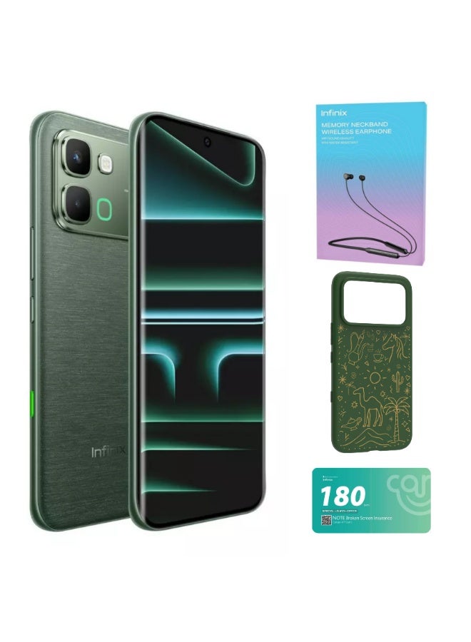 Infinix Note Edge Dual SIM Silk Green 8GB 256GB 5G - Middle East Version With case and Neckband and screen with 6 months warranty - Image 1